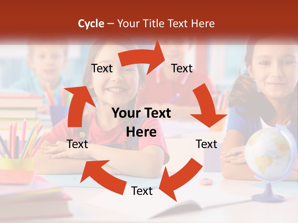 A Group Of Children Sitting At A Table PowerPoint Template