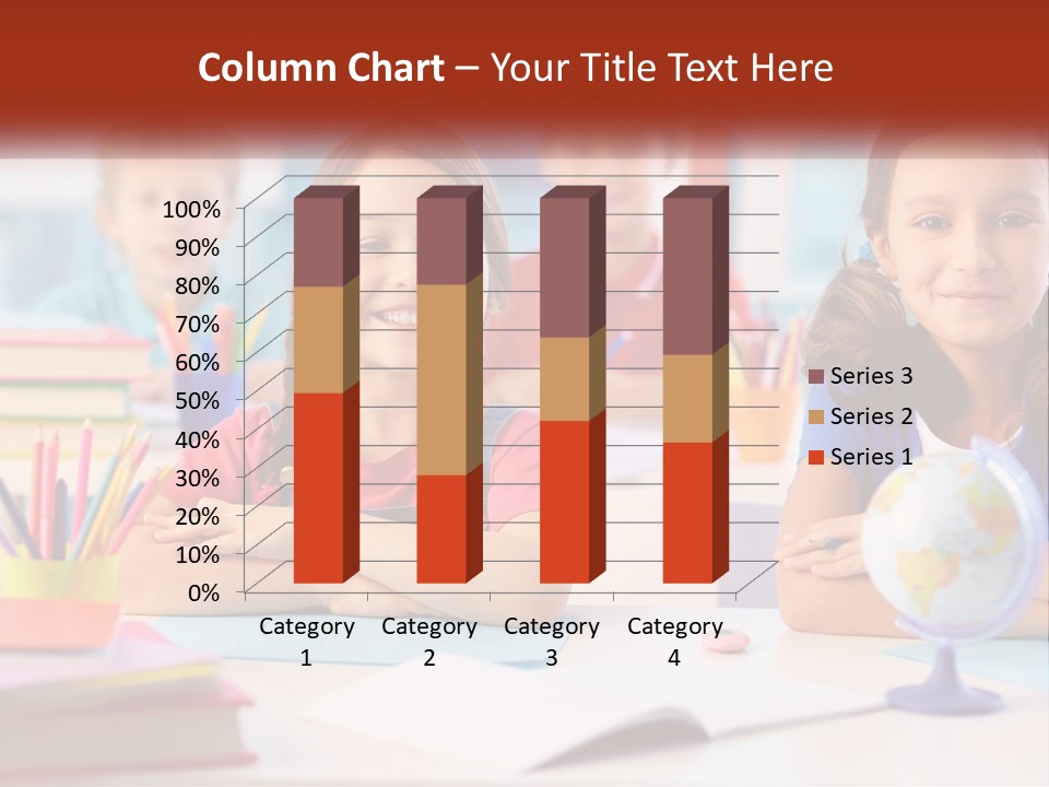 A Group Of Children Sitting At A Table PowerPoint Template