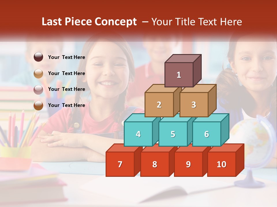 A Group Of Children Sitting At A Table PowerPoint Template