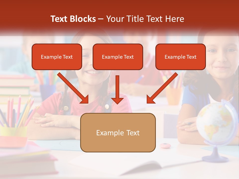 A Group Of Children Sitting At A Table PowerPoint Template