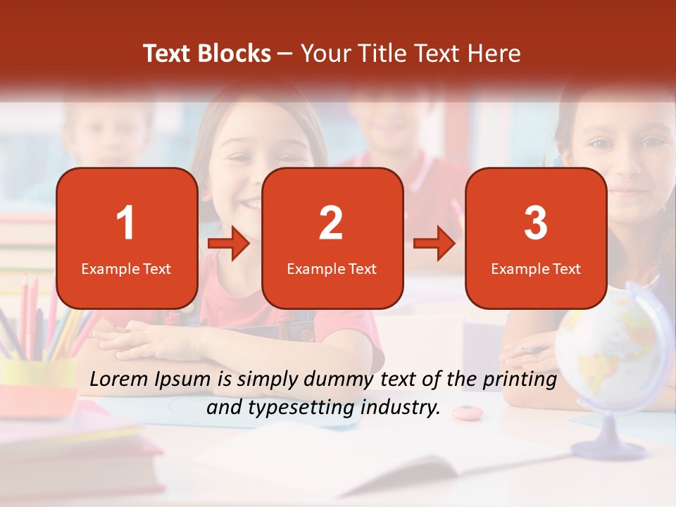 A Group Of Children Sitting At A Table PowerPoint Template