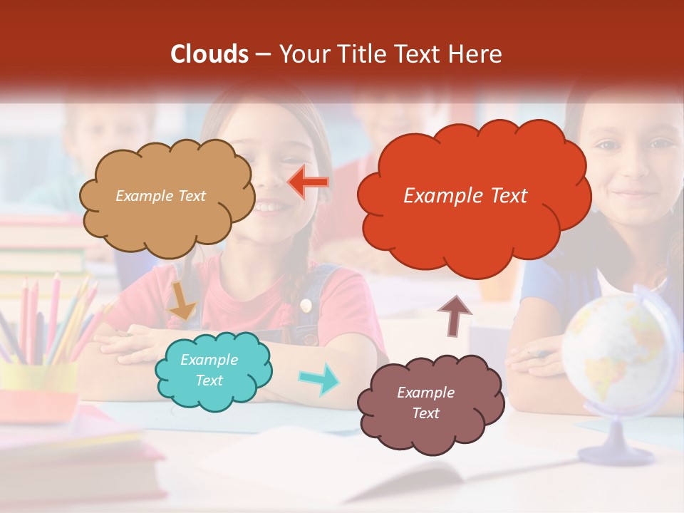 A Group Of Children Sitting At A Table PowerPoint Template