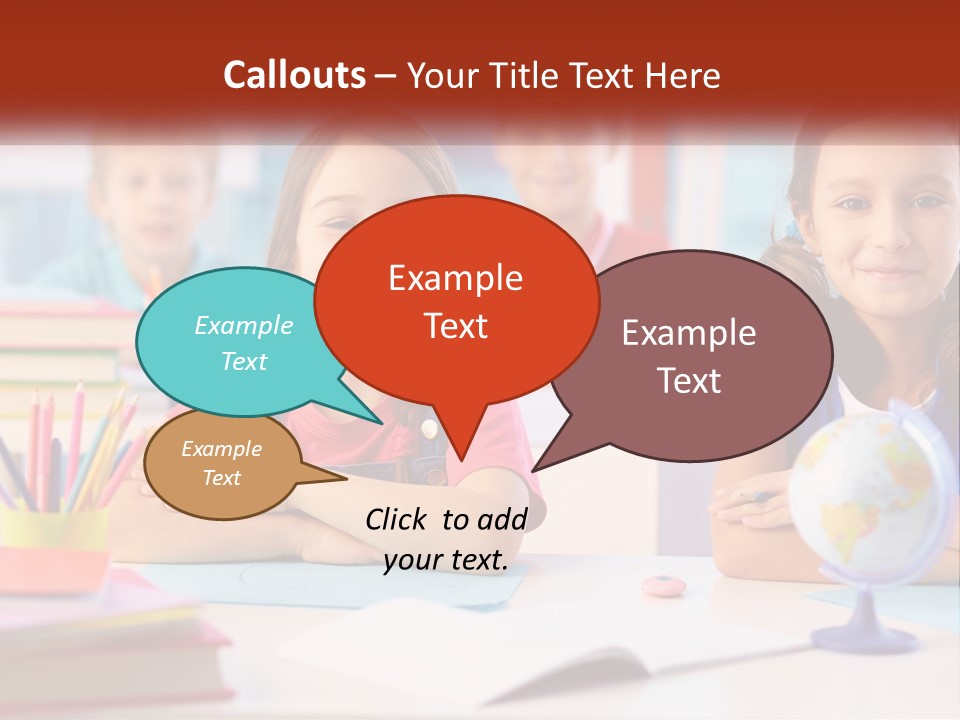 A Group Of Children Sitting At A Table PowerPoint Template