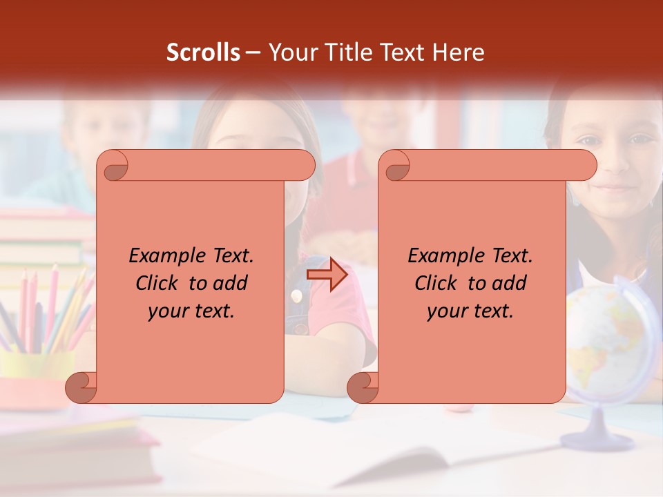 A Group Of Children Sitting At A Table PowerPoint Template