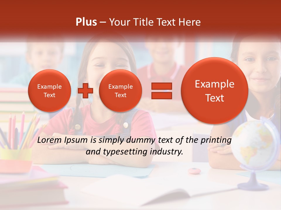 A Group Of Children Sitting At A Table PowerPoint Template