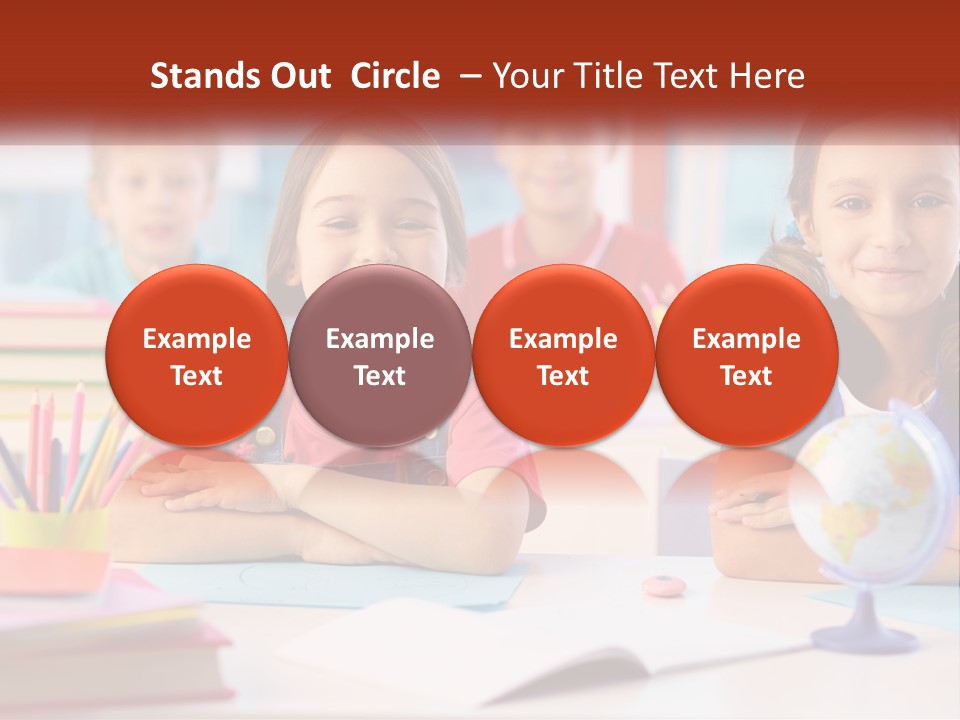 A Group Of Children Sitting At A Table PowerPoint Template