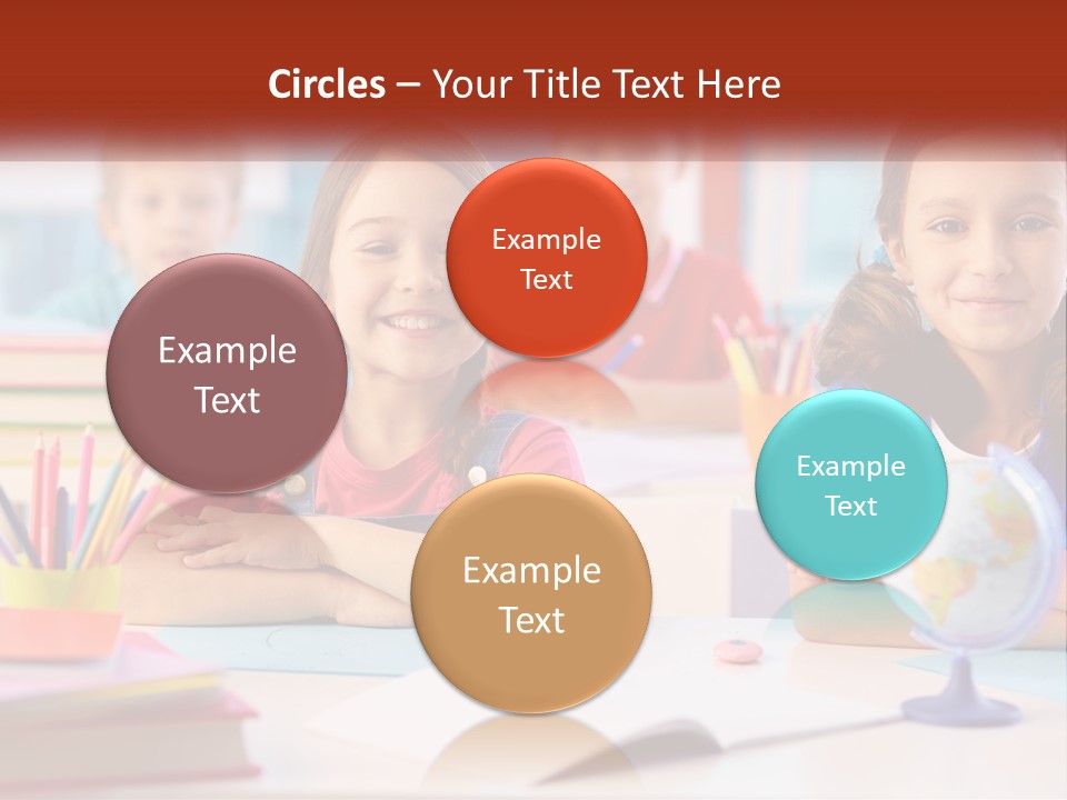 A Group Of Children Sitting At A Table PowerPoint Template