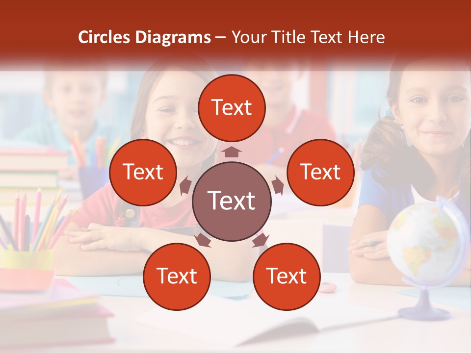 A Group Of Children Sitting At A Table PowerPoint Template
