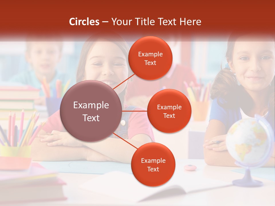 A Group Of Children Sitting At A Table PowerPoint Template