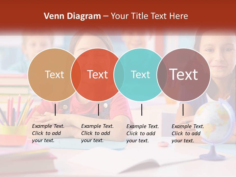 A Group Of Children Sitting At A Table PowerPoint Template