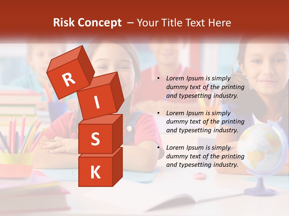 A Group Of Children Sitting At A Table PowerPoint Template