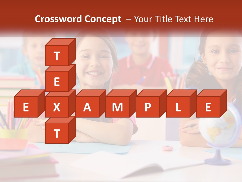 A Group Of Children Sitting At A Table PowerPoint Template