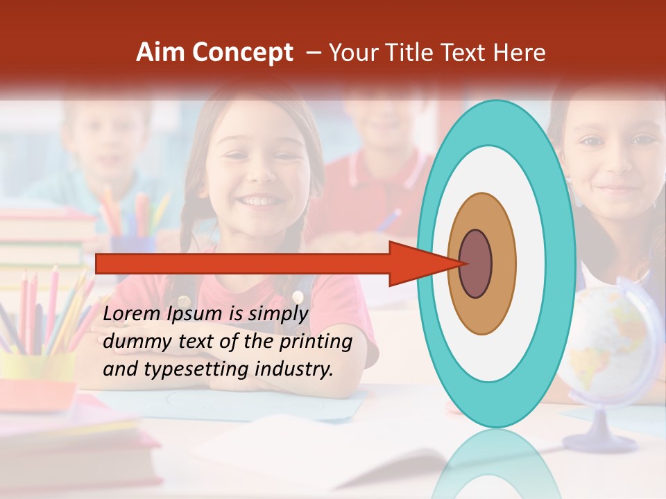A Group Of Children Sitting At A Table PowerPoint Template