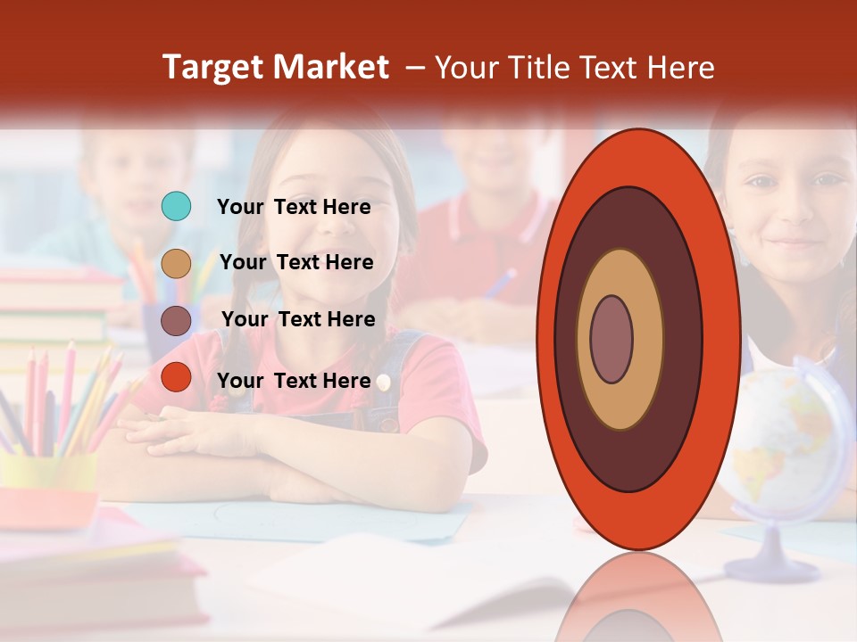 A Group Of Children Sitting At A Table PowerPoint Template