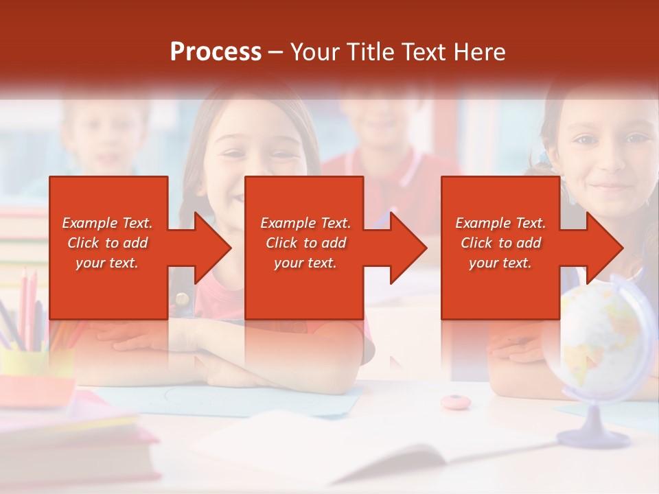 A Group Of Children Sitting At A Table PowerPoint Template