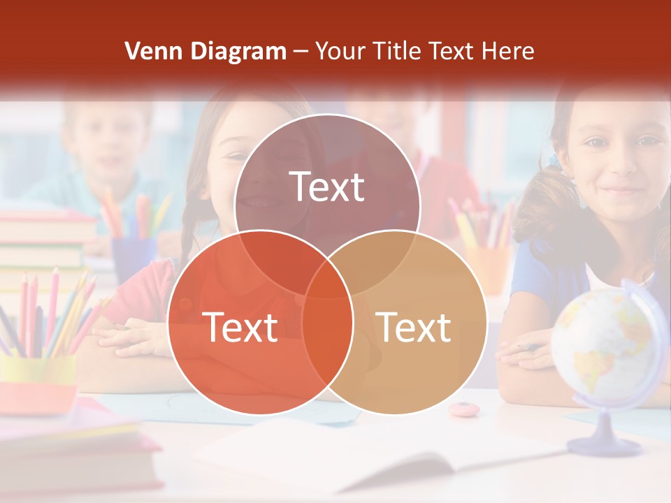 A Group Of Children Sitting At A Table PowerPoint Template
