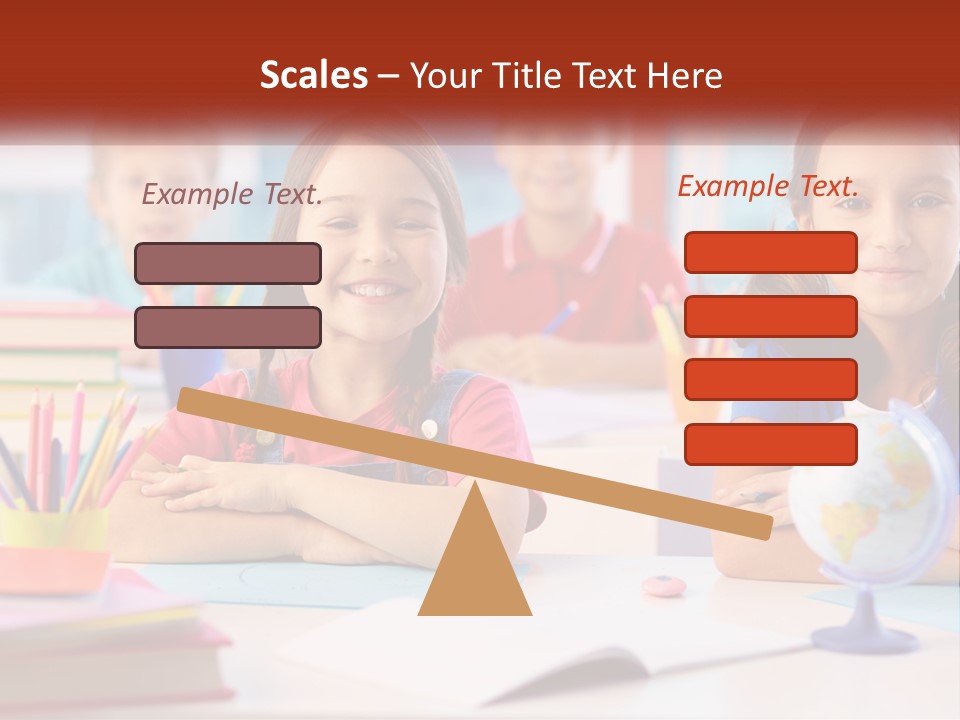 A Group Of Children Sitting At A Table PowerPoint Template