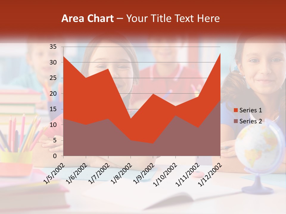 A Group Of Children Sitting At A Table PowerPoint Template