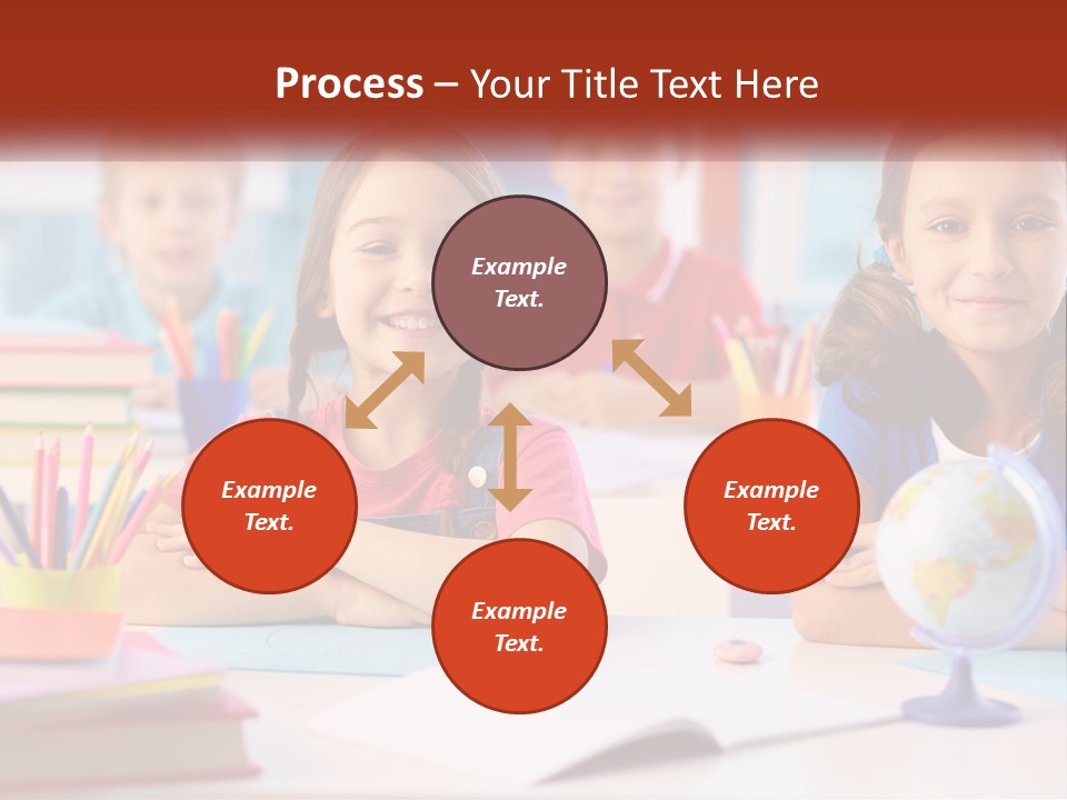 A Group Of Children Sitting At A Table PowerPoint Template