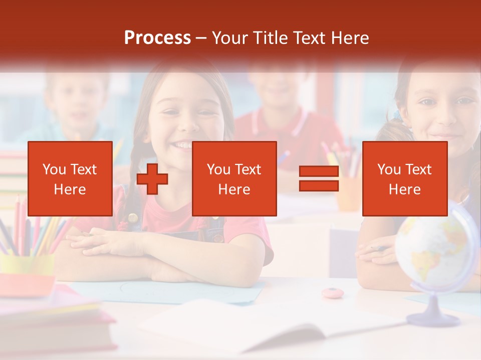 A Group Of Children Sitting At A Table PowerPoint Template