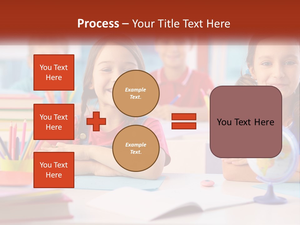A Group Of Children Sitting At A Table PowerPoint Template