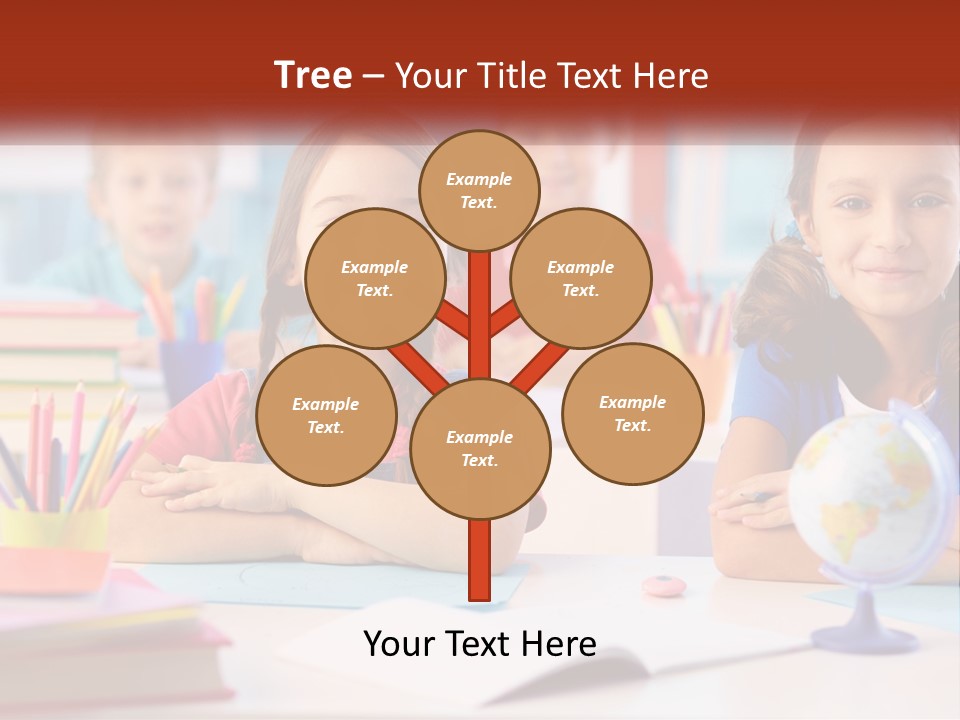 A Group Of Children Sitting At A Table PowerPoint Template