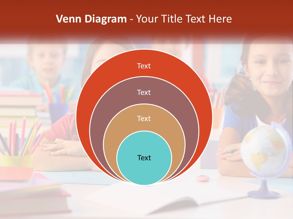 A Group Of Children Sitting At A Table PowerPoint Template