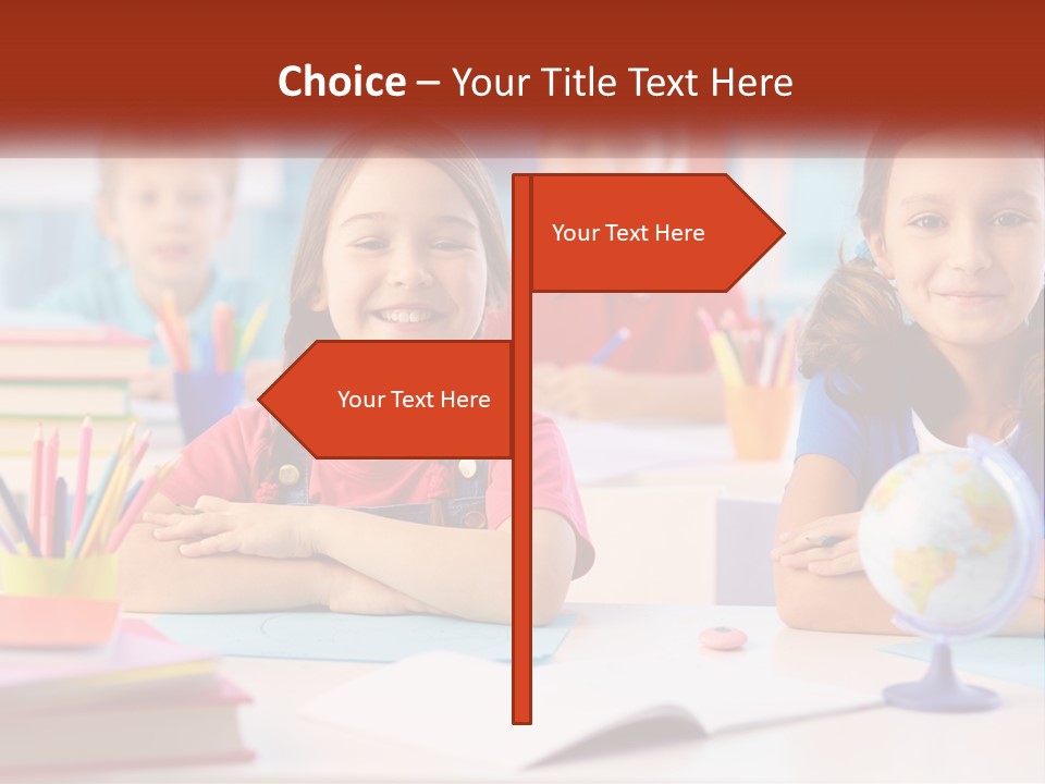 A Group Of Children Sitting At A Table PowerPoint Template