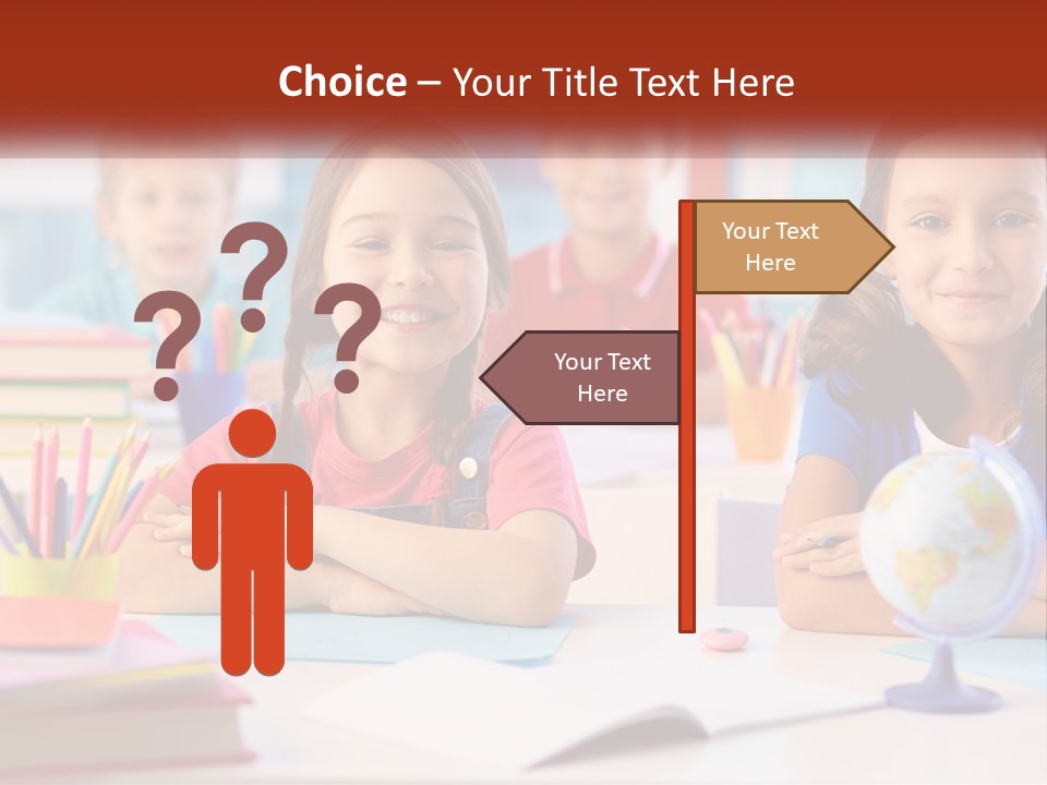 A Group Of Children Sitting At A Table PowerPoint Template