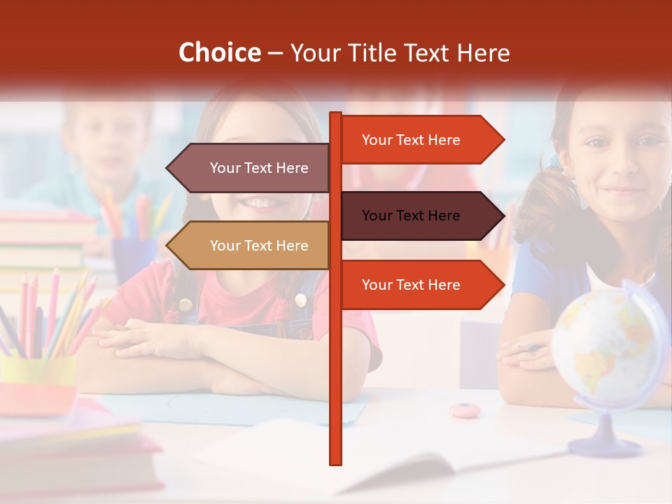 A Group Of Children Sitting At A Table PowerPoint Template