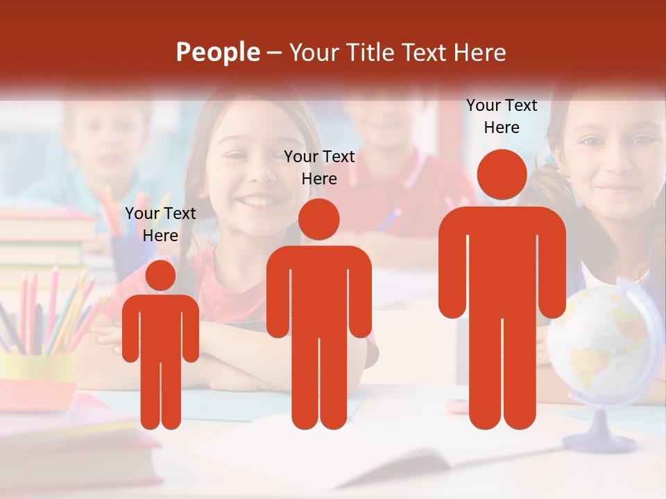 A Group Of Children Sitting At A Table PowerPoint Template
