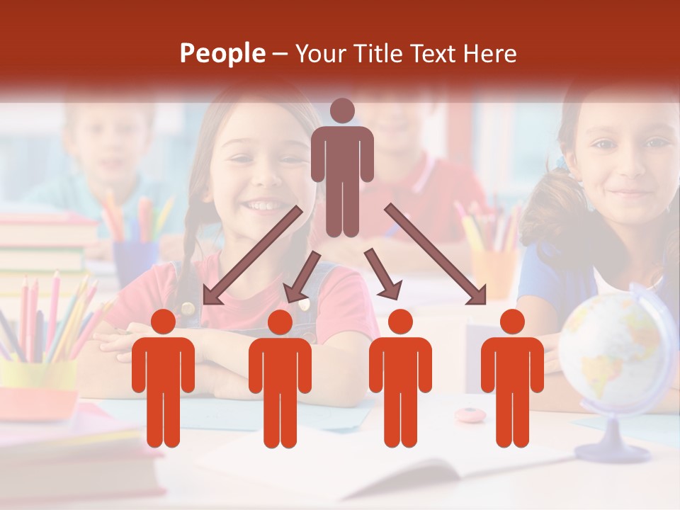 A Group Of Children Sitting At A Table PowerPoint Template