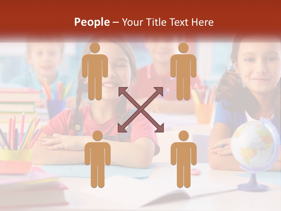 A Group Of Children Sitting At A Table PowerPoint Template