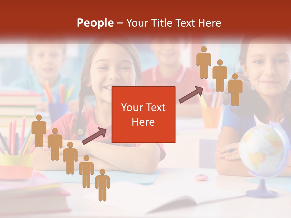 A Group Of Children Sitting At A Table PowerPoint Template