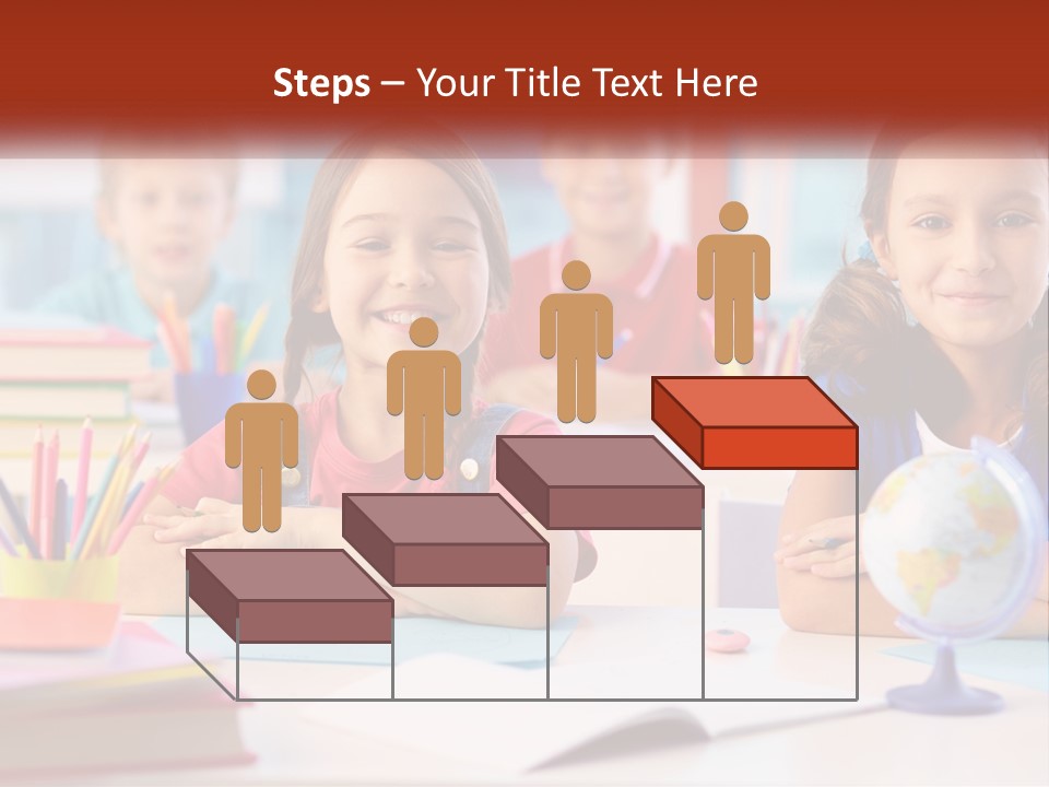 A Group Of Children Sitting At A Table PowerPoint Template