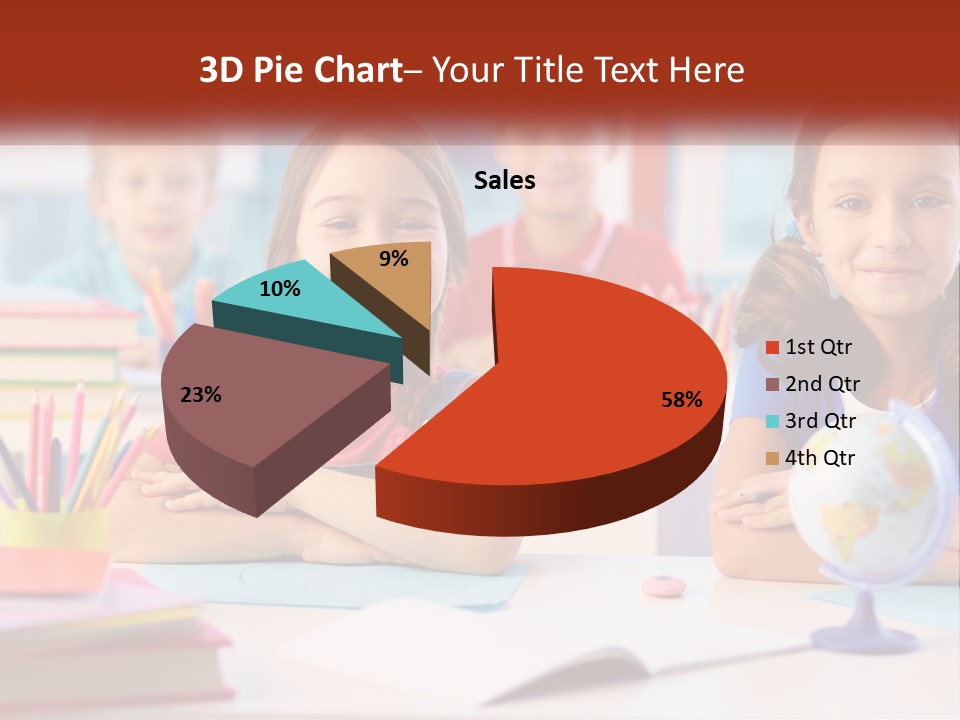 A Group Of Children Sitting At A Table PowerPoint Template
