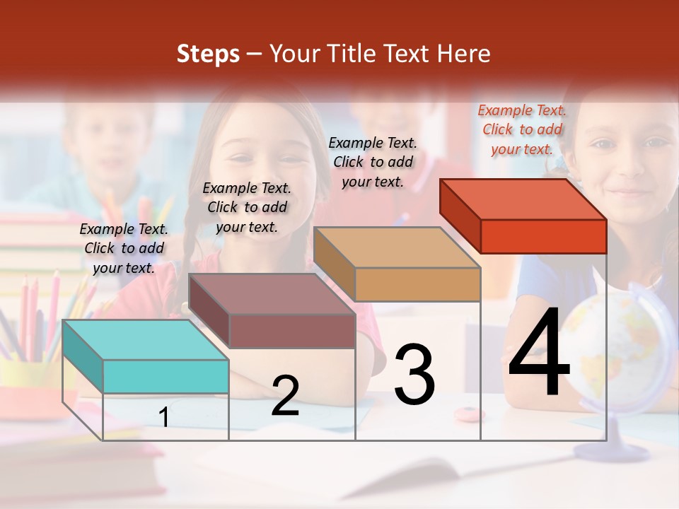 A Group Of Children Sitting At A Table PowerPoint Template