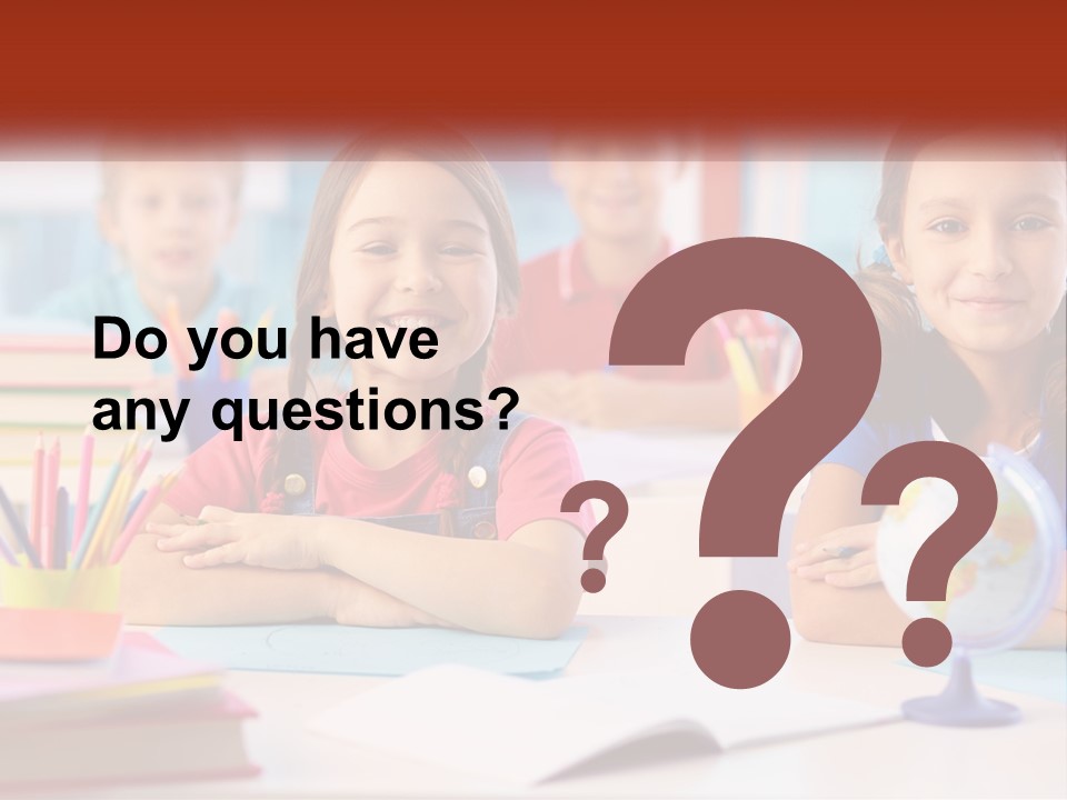 A Group Of Children Sitting At A Table PowerPoint Template