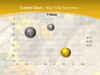 A Wooden Table Topped With Yellow Flowers And Wine Glasses PowerPoint Template