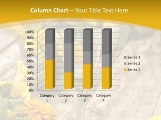 A Wooden Table Topped With Yellow Flowers And Wine Glasses PowerPoint Template