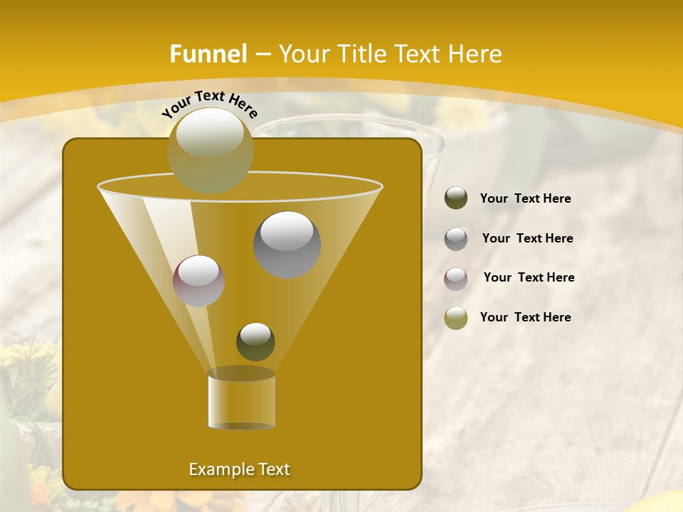 A Wooden Table Topped With Yellow Flowers And Wine Glasses PowerPoint Template