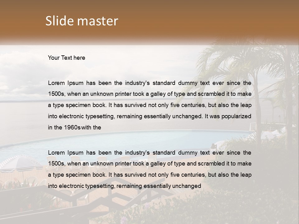 A Large Swimming Pool Next To The Ocean PowerPoint Template