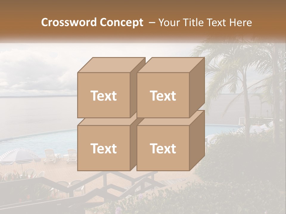 A Large Swimming Pool Next To The Ocean PowerPoint Template