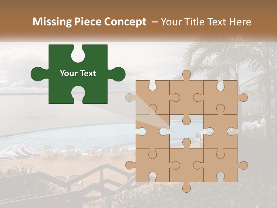 A Large Swimming Pool Next To The Ocean PowerPoint Template
