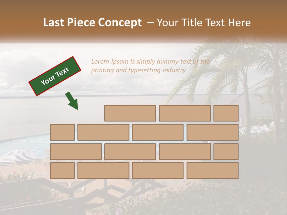 A Large Swimming Pool Next To The Ocean PowerPoint Template