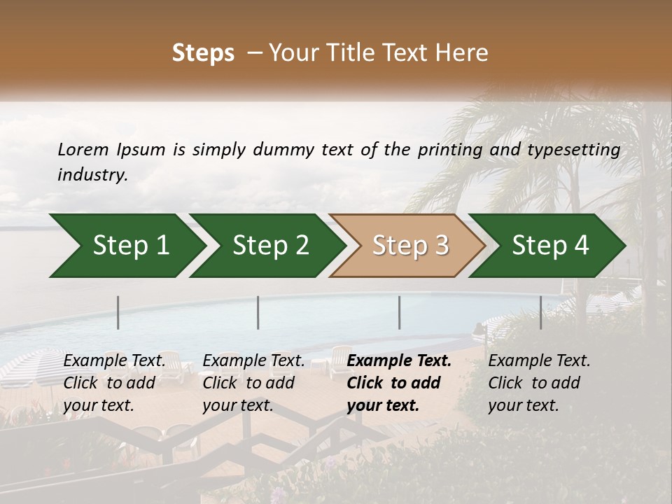 A Large Swimming Pool Next To The Ocean PowerPoint Template
