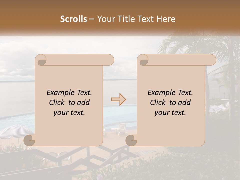 A Large Swimming Pool Next To The Ocean PowerPoint Template