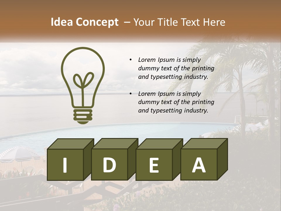 A Large Swimming Pool Next To The Ocean PowerPoint Template