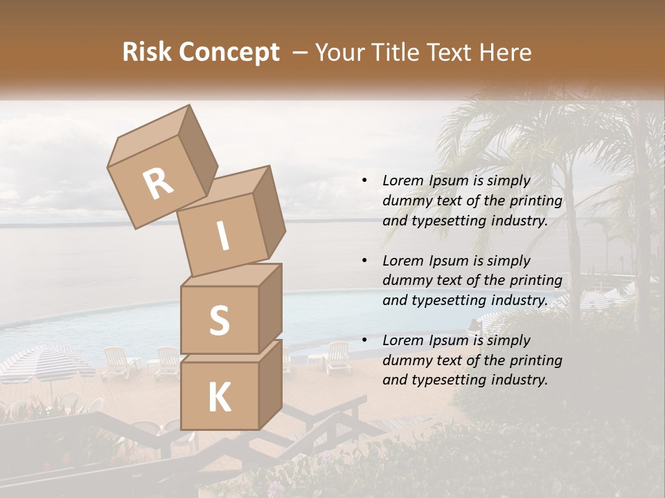 A Large Swimming Pool Next To The Ocean PowerPoint Template