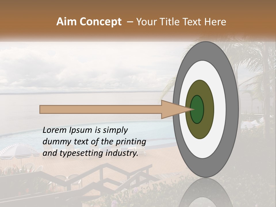 A Large Swimming Pool Next To The Ocean PowerPoint Template